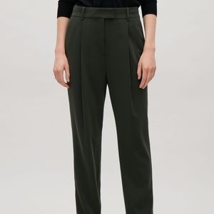 COS Dark Olive Green Pleated Pants